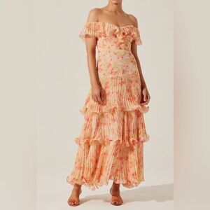 ASTR The Label Floral Ruffle Maxi Dress